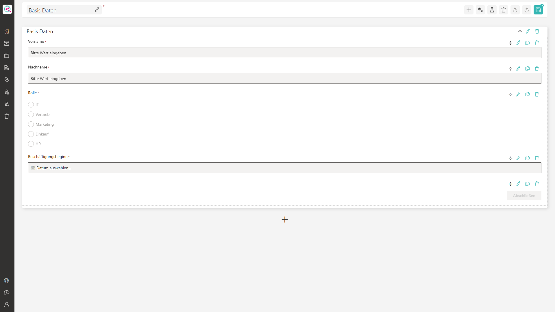 Basis Daten Formular