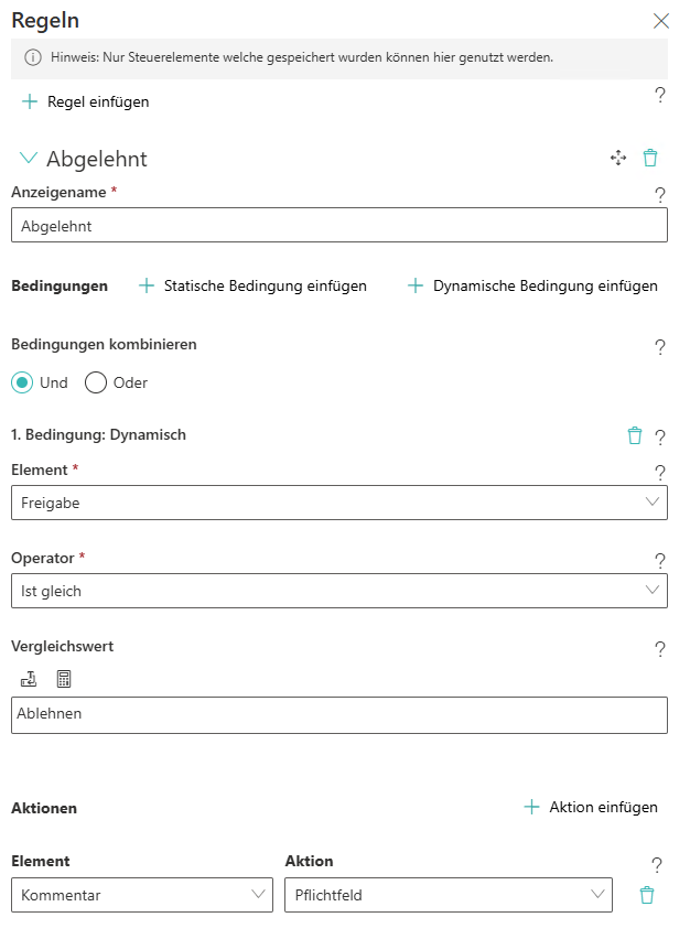 Formular Regel