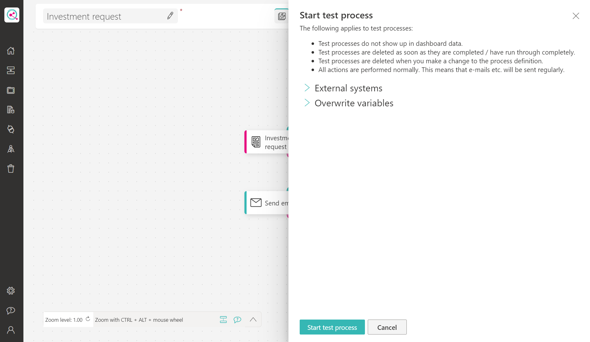 Start test process