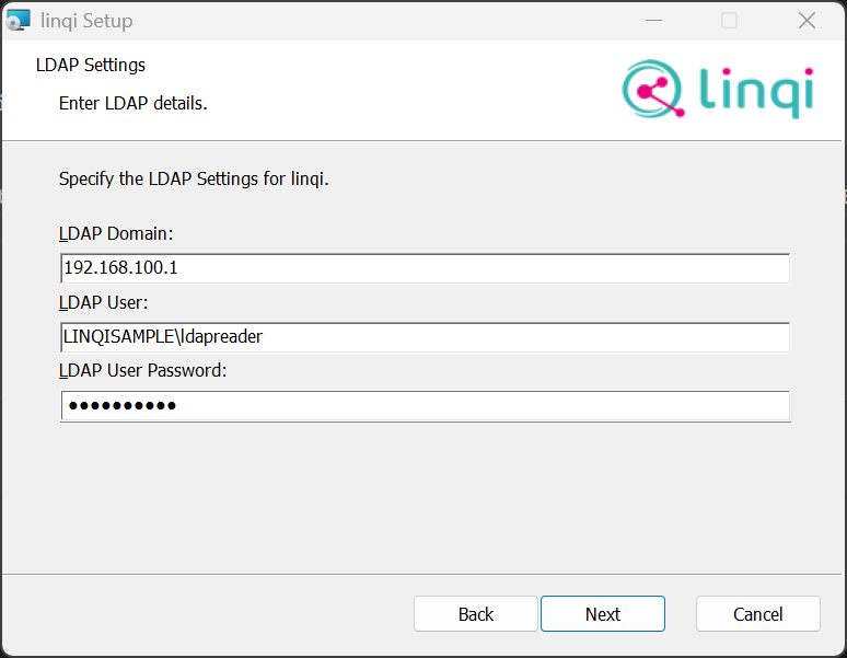 Windows Installer LDAP Settings