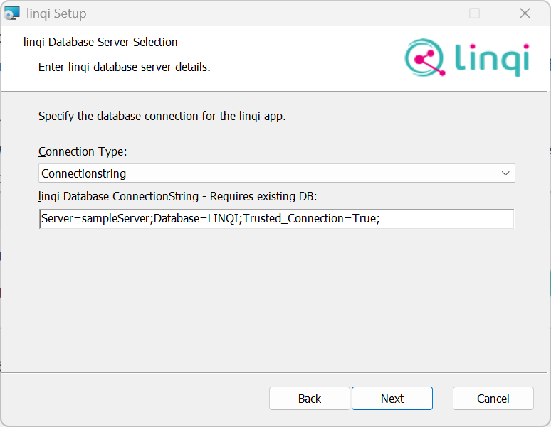 Windows Installer App Server Connectionstring