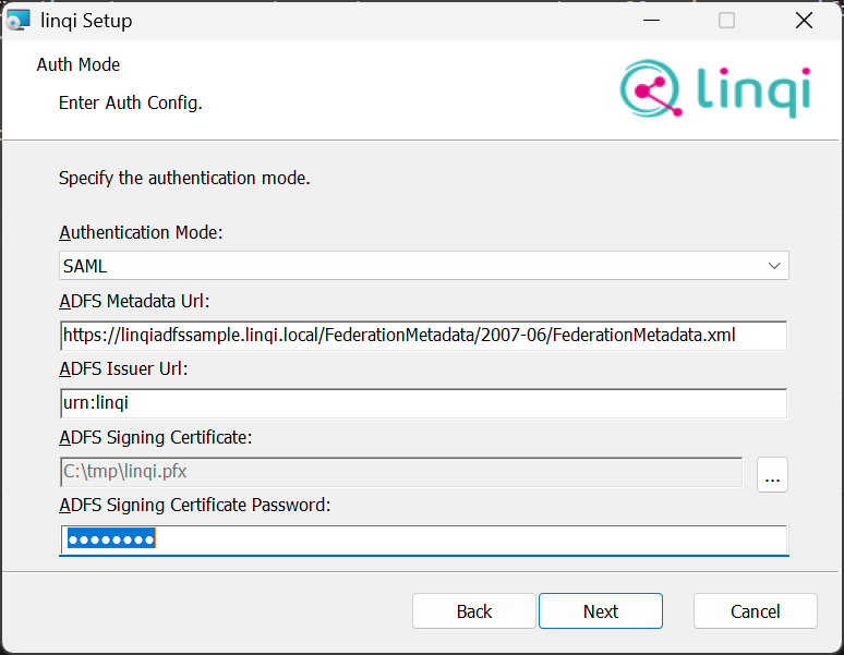 Windows Installer Token Server SAML