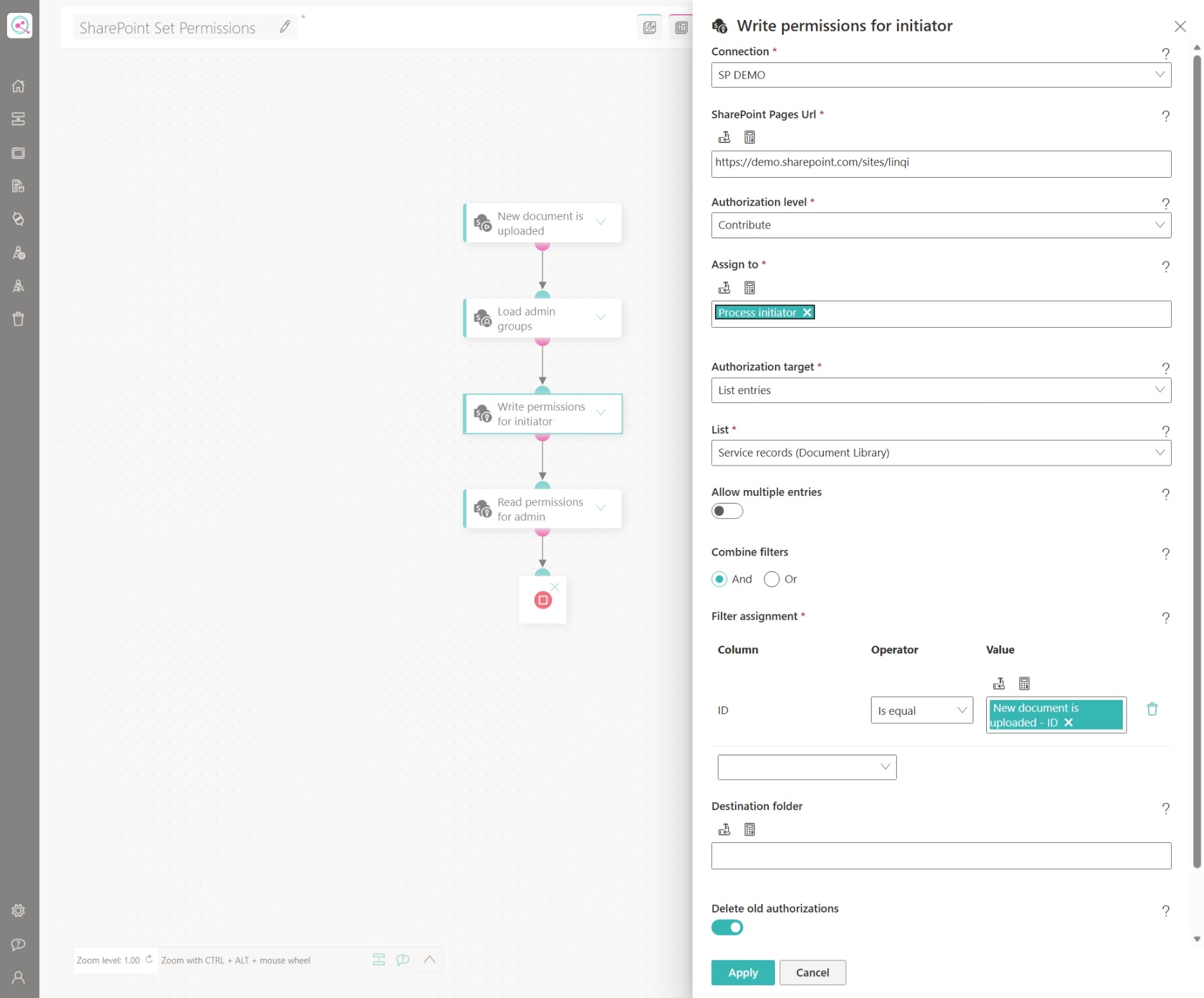 Write permissions for the initiator